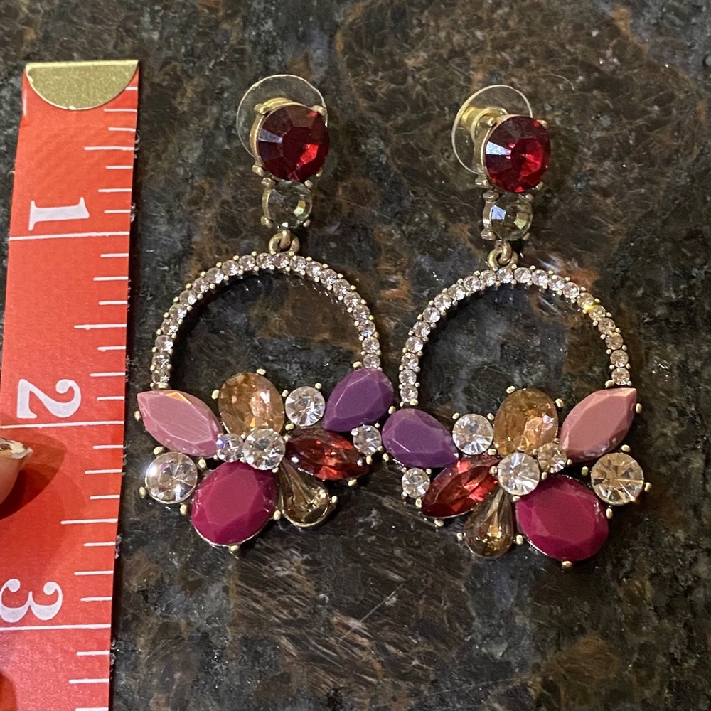 ๐HP๐ Multi Color Jewel & Rhinestone Earrings - Picture 4 of 4